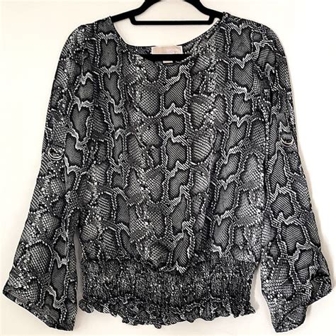 michael kors peplum top|michael kors snake print tops.